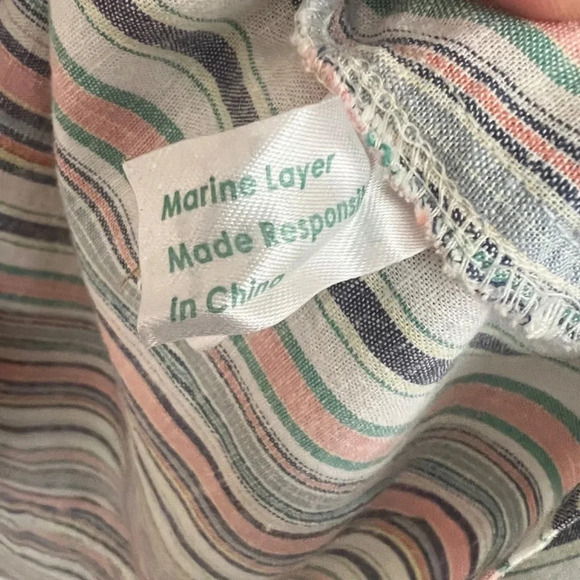 Marine Layer Camilla Midi Dress Multi Striped Size XL NWT - Picture 13 of 15